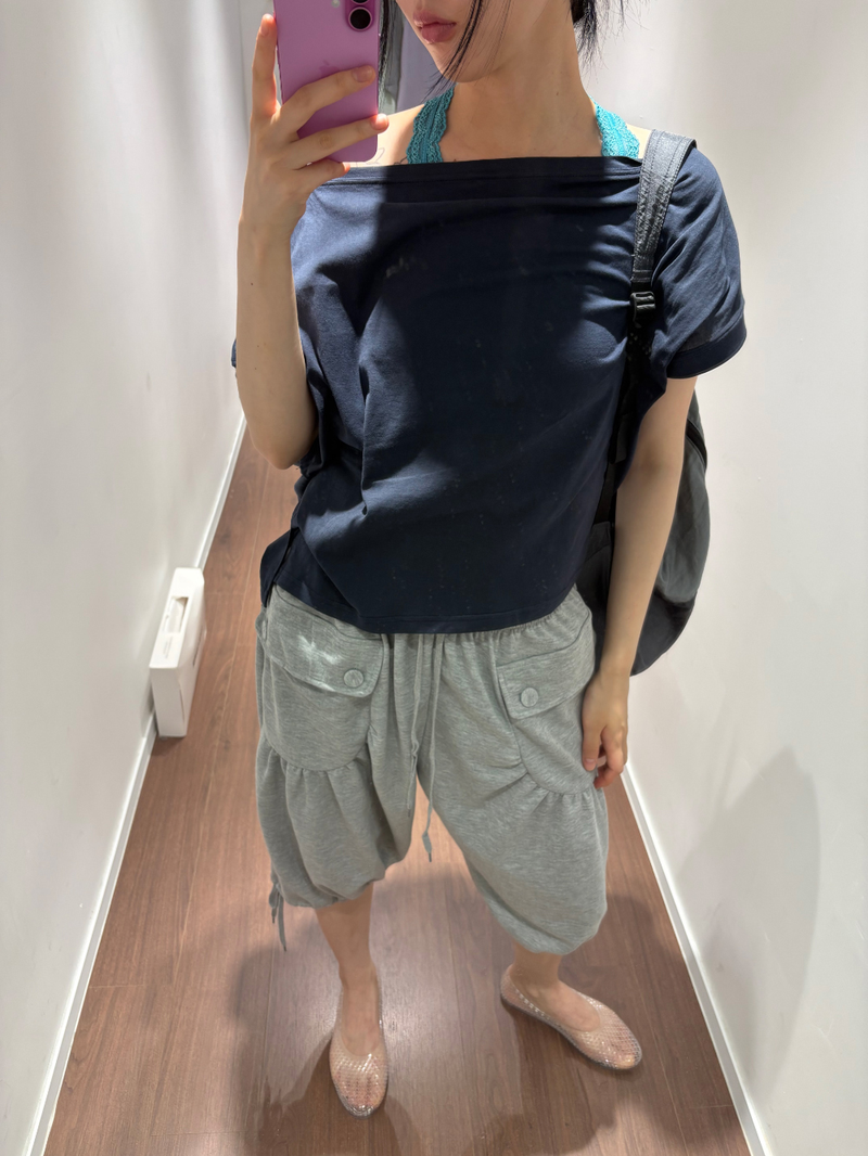 Fog off-shoulder t-shirt (4color)