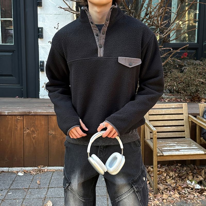 LMN Dumble Fleece Warmer Half-Snap Sweatshirt (3 colors)