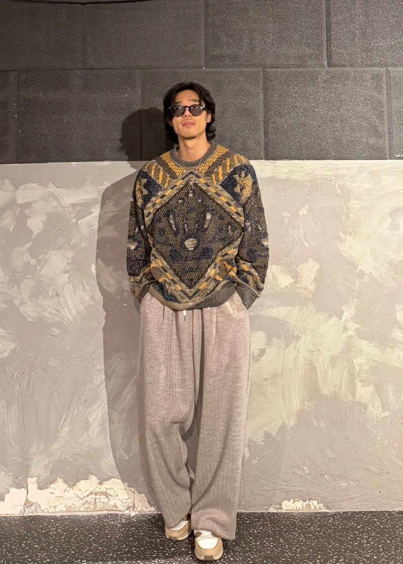 Mixed Knit Sweatshirt 2COLOR