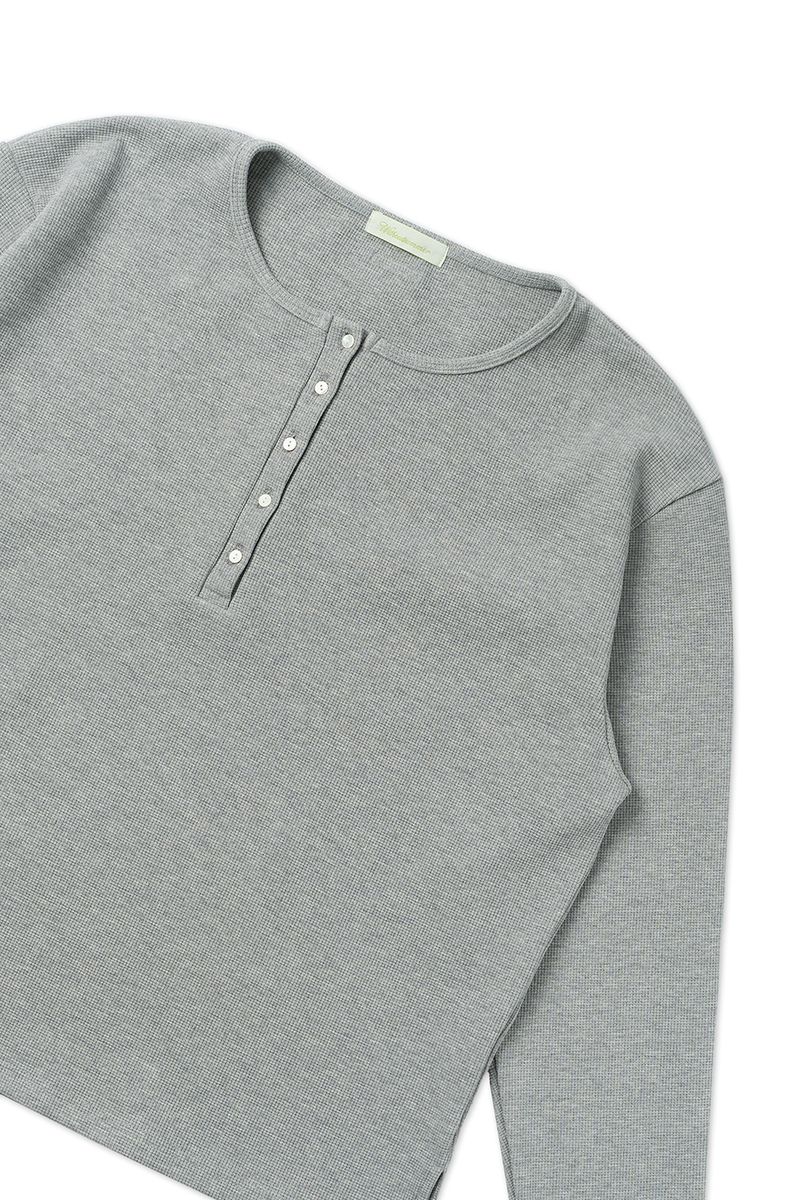 Waffle button t-shirt_gray