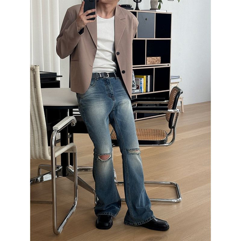 [S/F] Minimal crop blazer(2color)