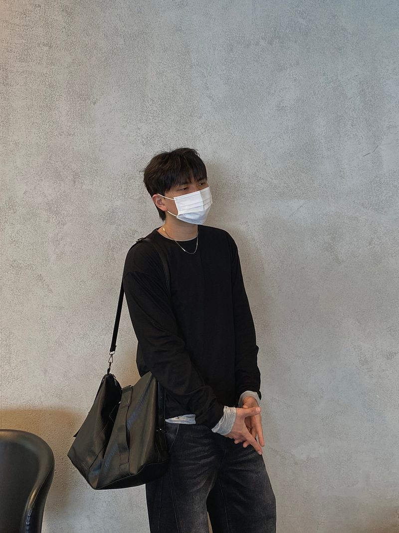 Rib Basic Layered Long-Sleeved Shirt 9C
