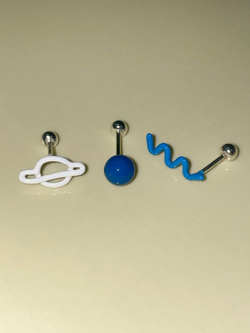 Pastel doodle piercing (Navy)