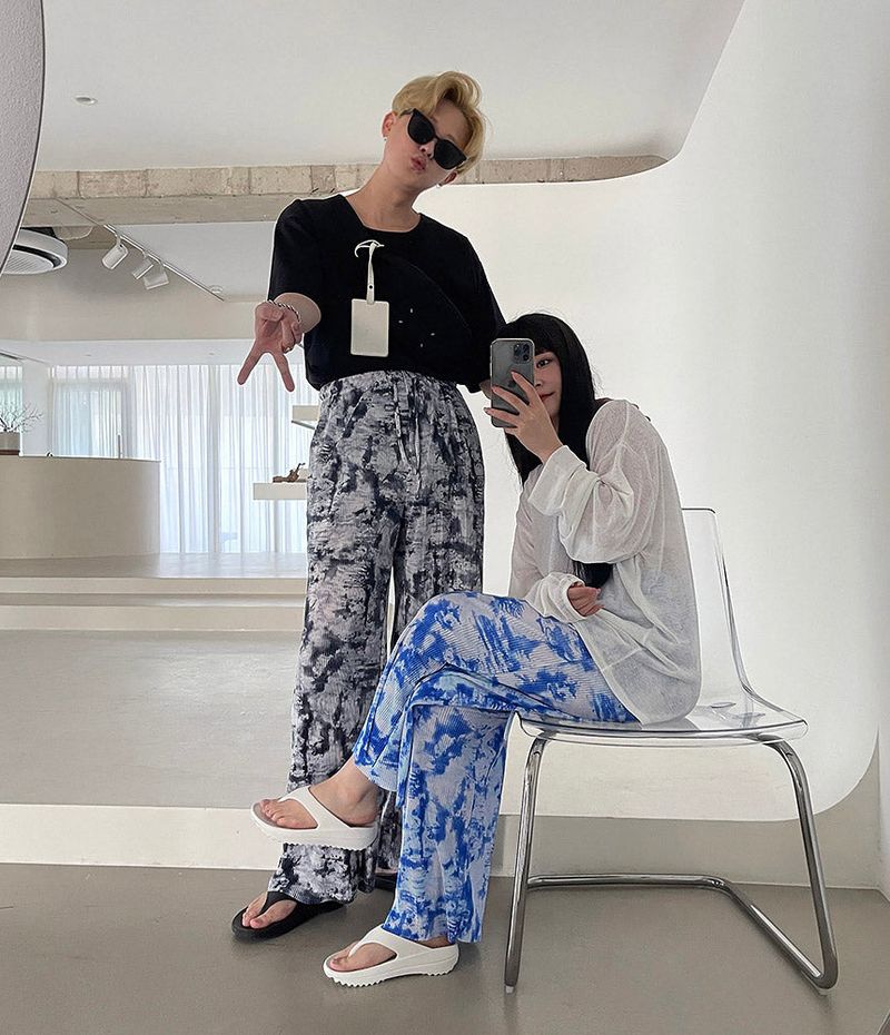 [Made] Printed Pleats Pants (2 colors)