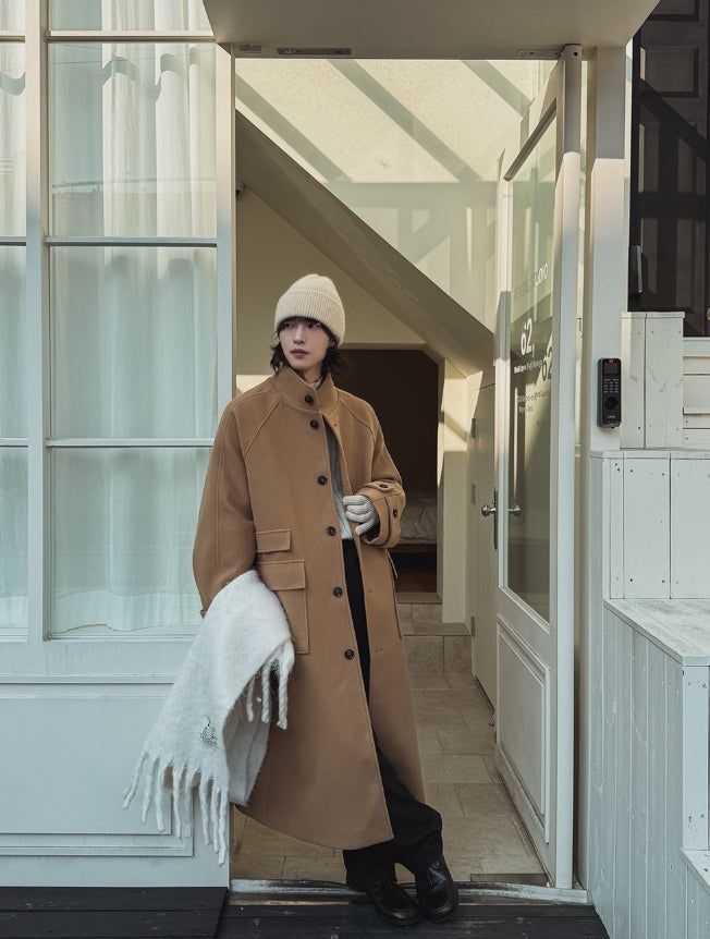 Kuma high neck maxi coat