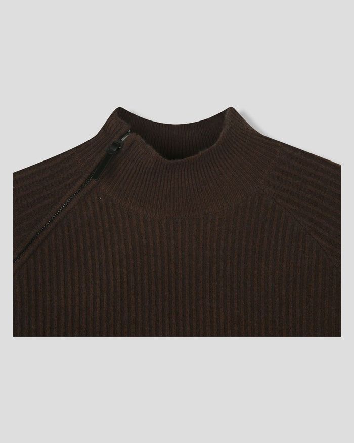 (UNISEX) Shoulder Half Zip-Up Raglan Knit