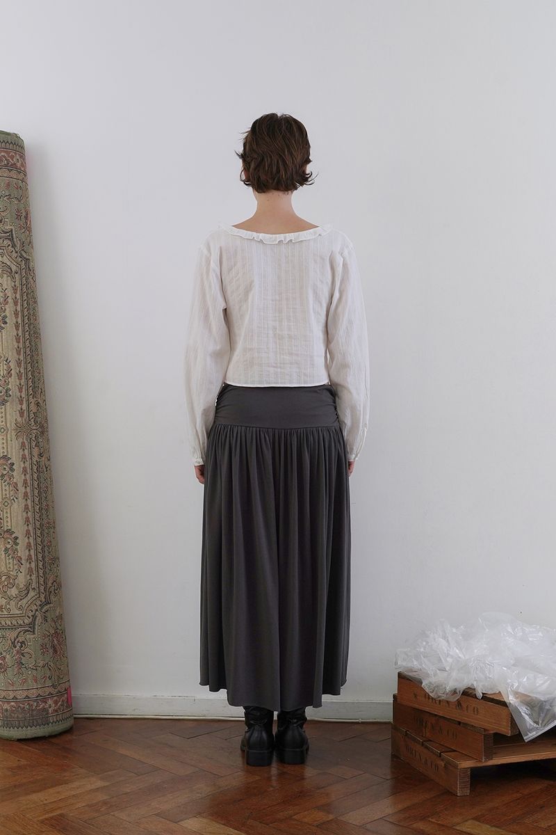 Mona shirring skirt_charcoal