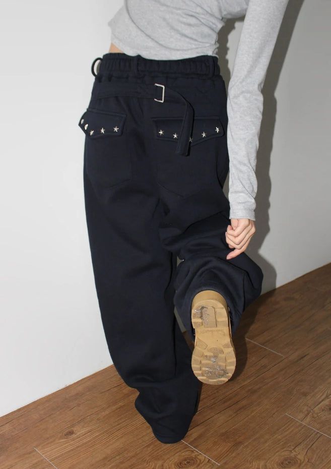 (Lining Brushed) STAR STUD SWEAT PANTS