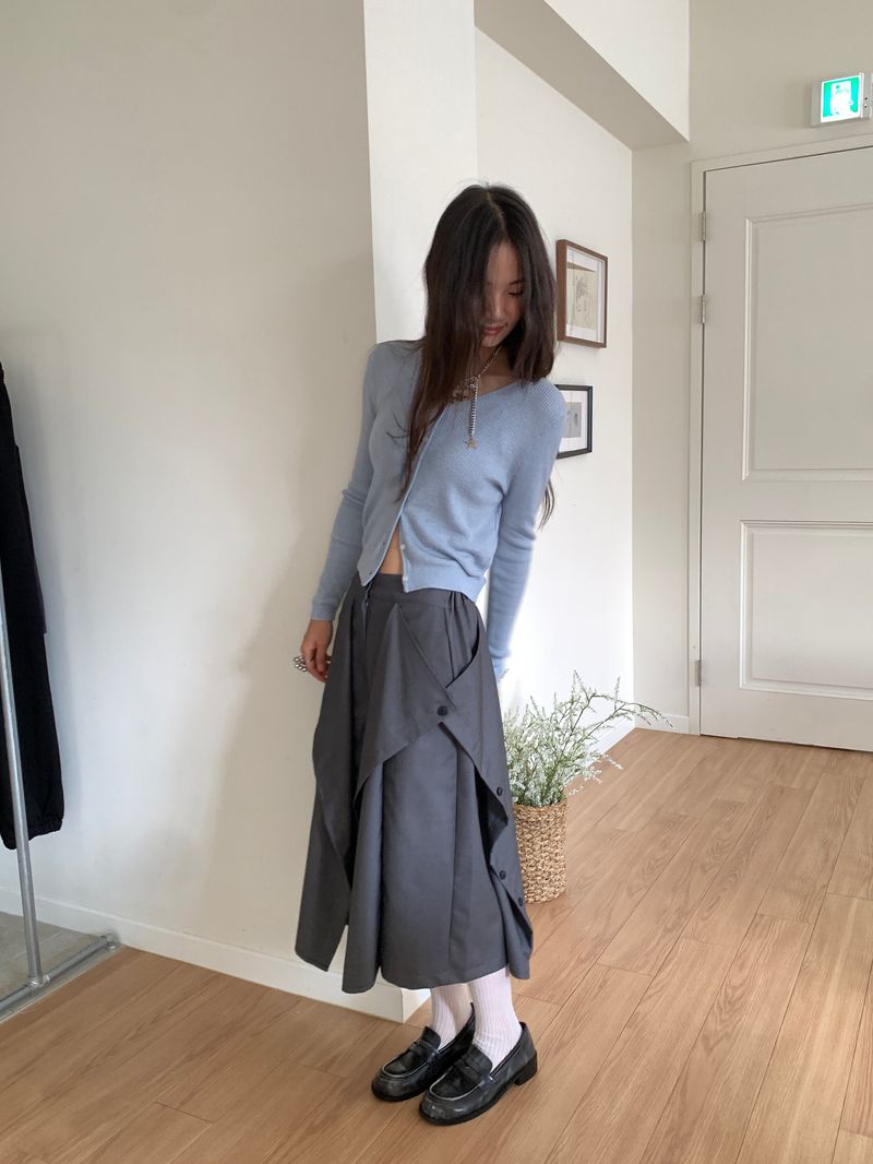 BUTTON TWO-WAY BERMUDA SLACKS (3C)