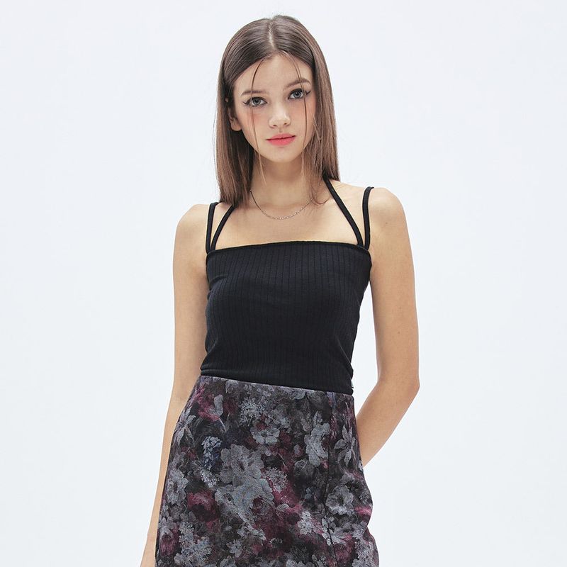 ZEROPLANET（ゼロプラネット）の「ホールターリボントップ/Halter Ribbon Top [BLACK]（トップス）」