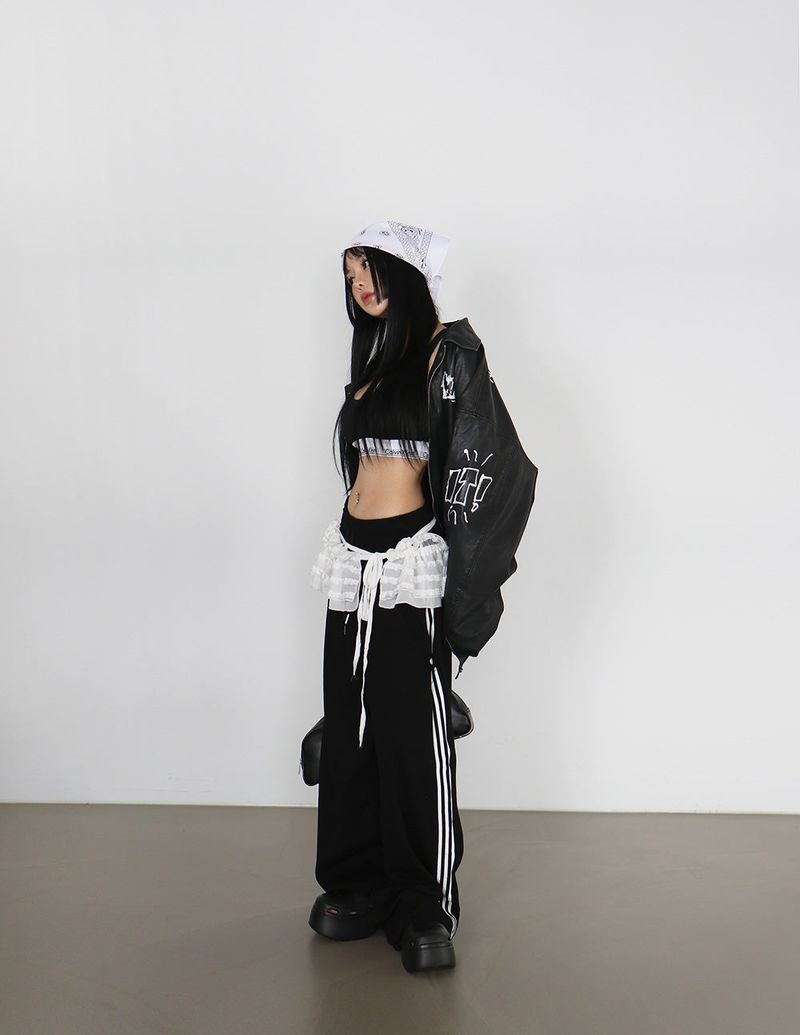 Track Point String Wide Pants