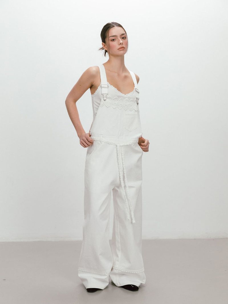 FLOWER LACE OVERALL / BLACK