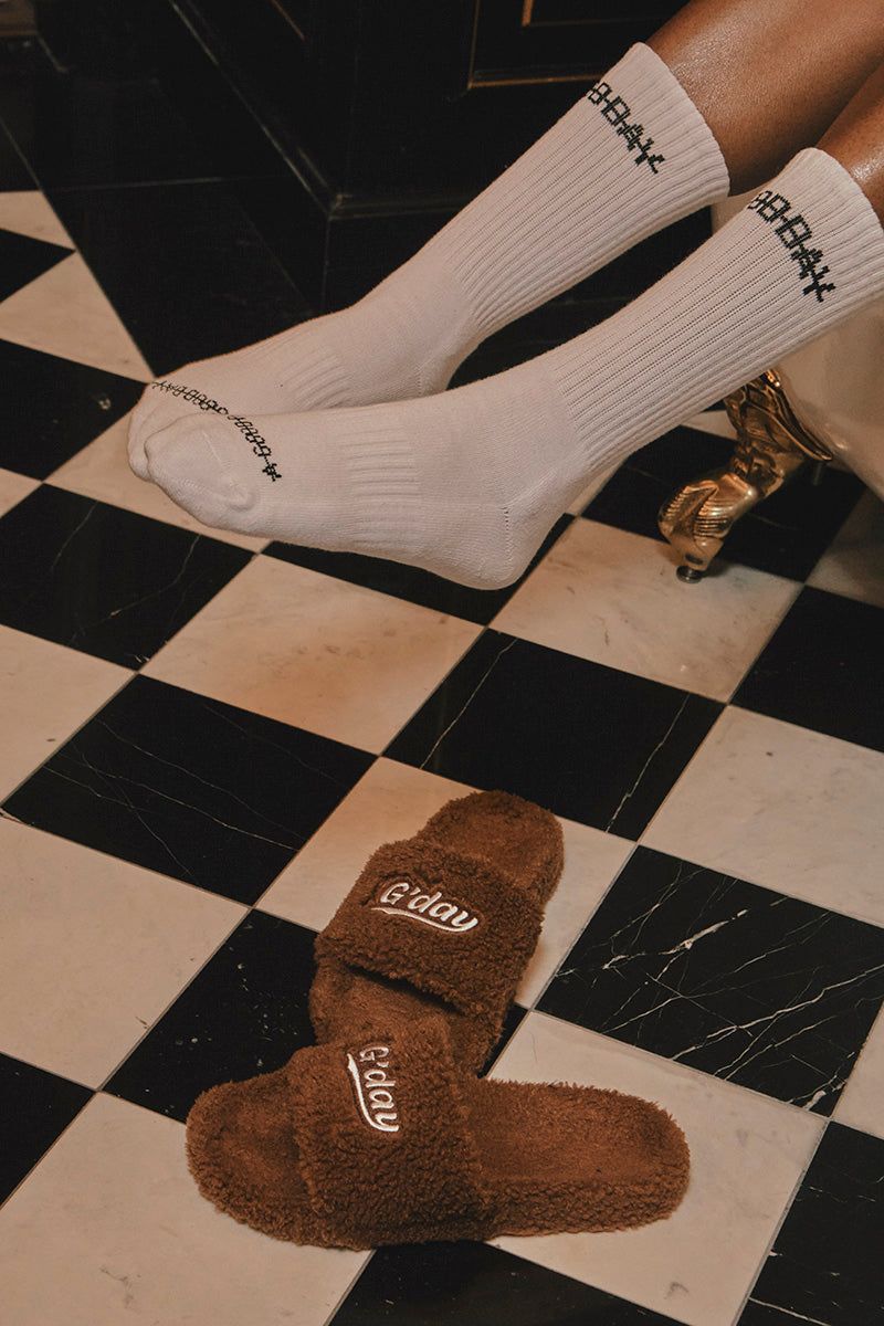 G'day furry sandals (brown)