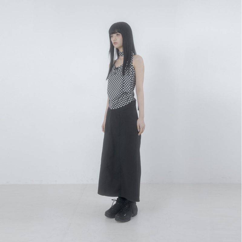 Check 3-way shirring top
