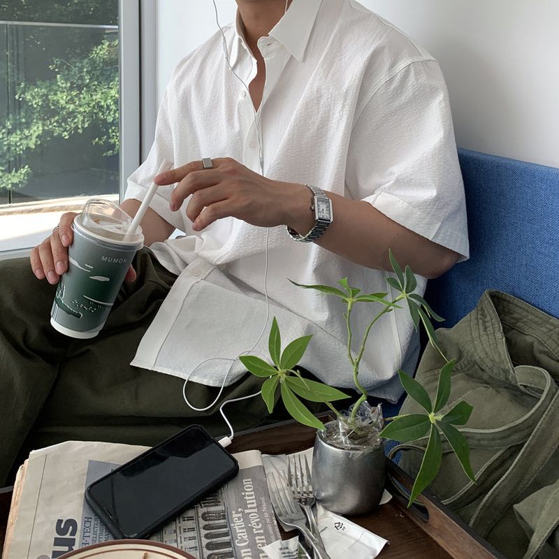 LOOKPLE（ルックプル）の「Look Diploma Summer Pixel Seersucker Oversized Shirt（Tops）」