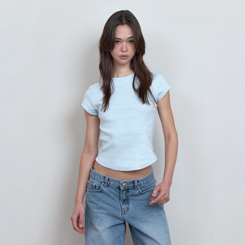 Curetty(キュリティ)の「C 90S LINE BASIC T-SHIRT_LIGHT BLUE(Tops)」
