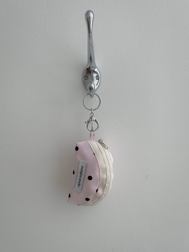  keyring pouch - dot (baby pink)