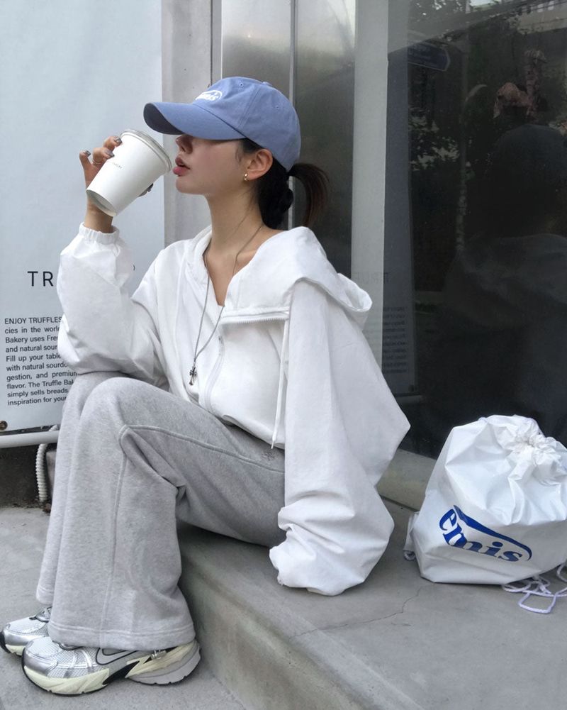 [BELLIDE MADE] Antler, high-neck crop windbreaker