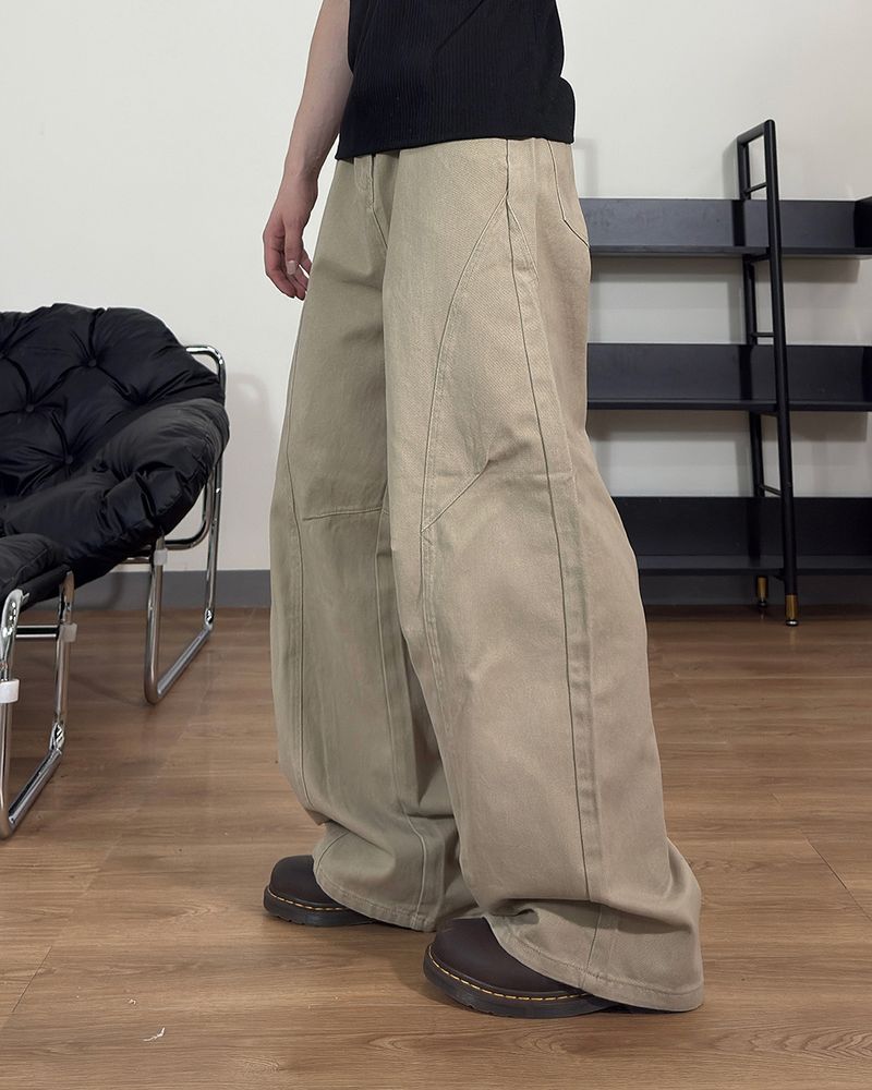 Orbit cut wide cotton pants