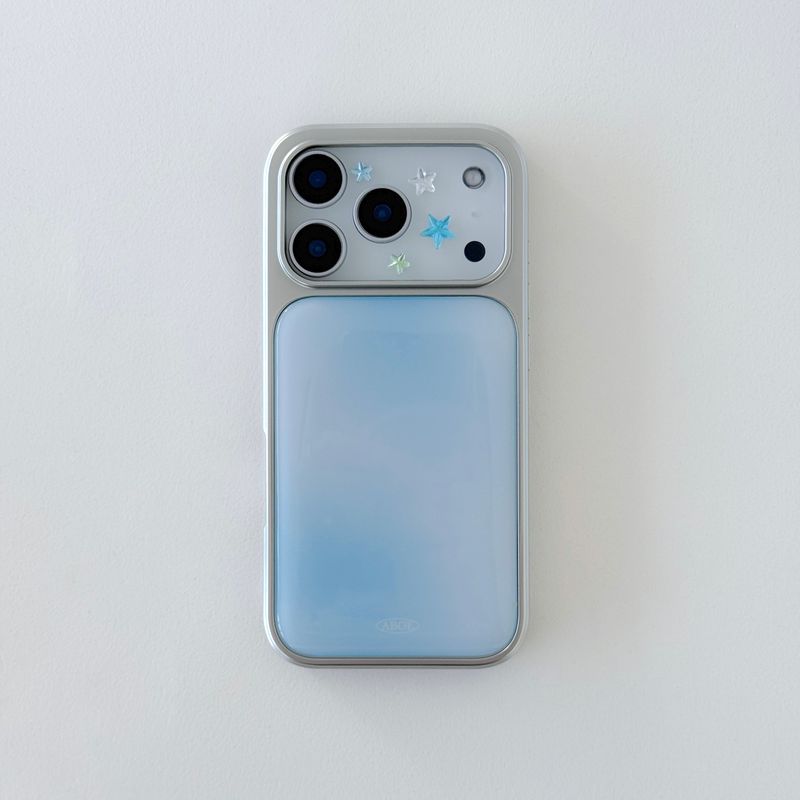BLUE BLUR Silver Epoxy Case