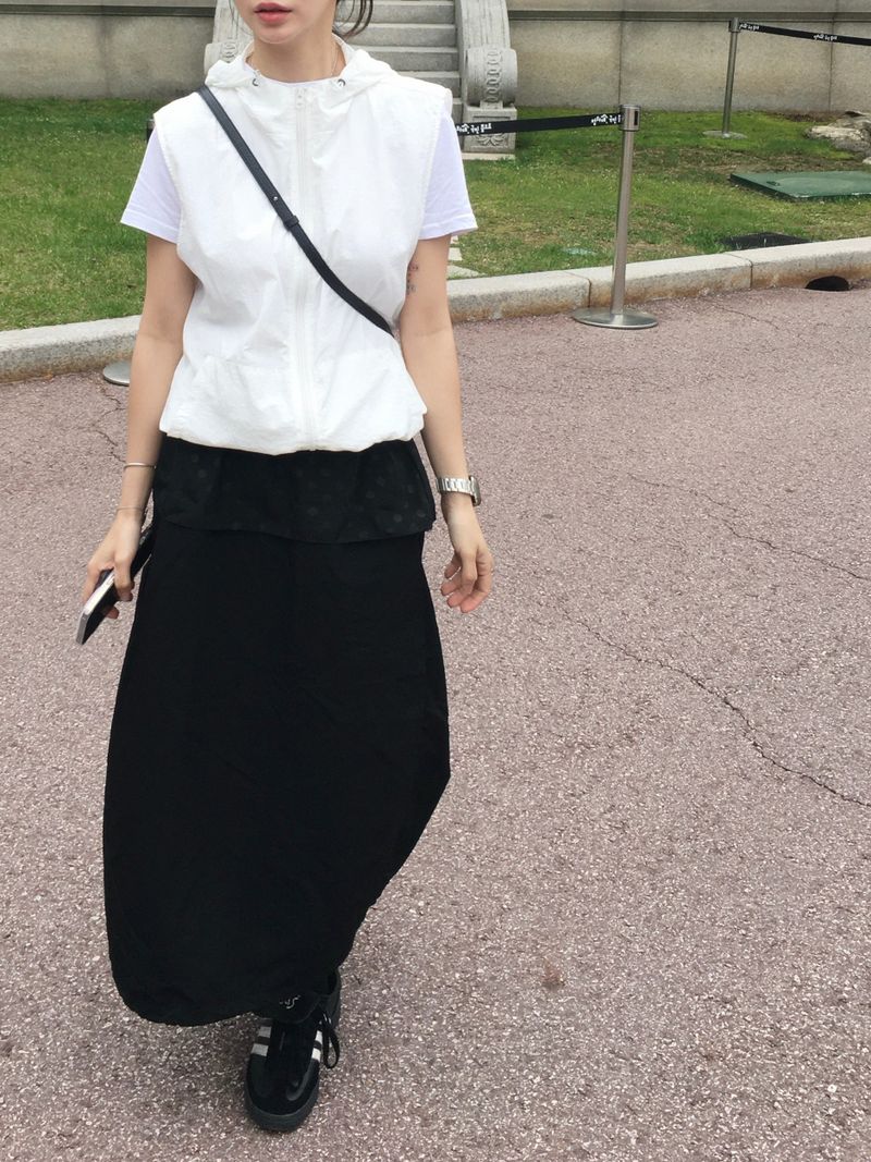 Dot Layering Balloon Skirt (2c)  