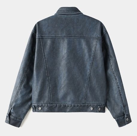 Creep Vintage Leather Trucker Jacket