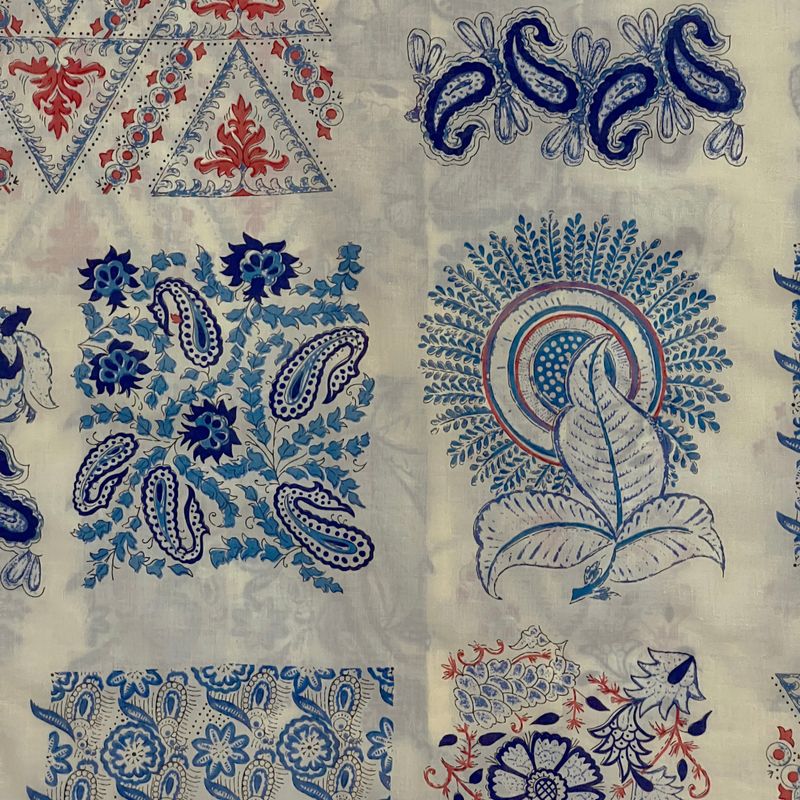 ethnic paisley open collar shirt_blue