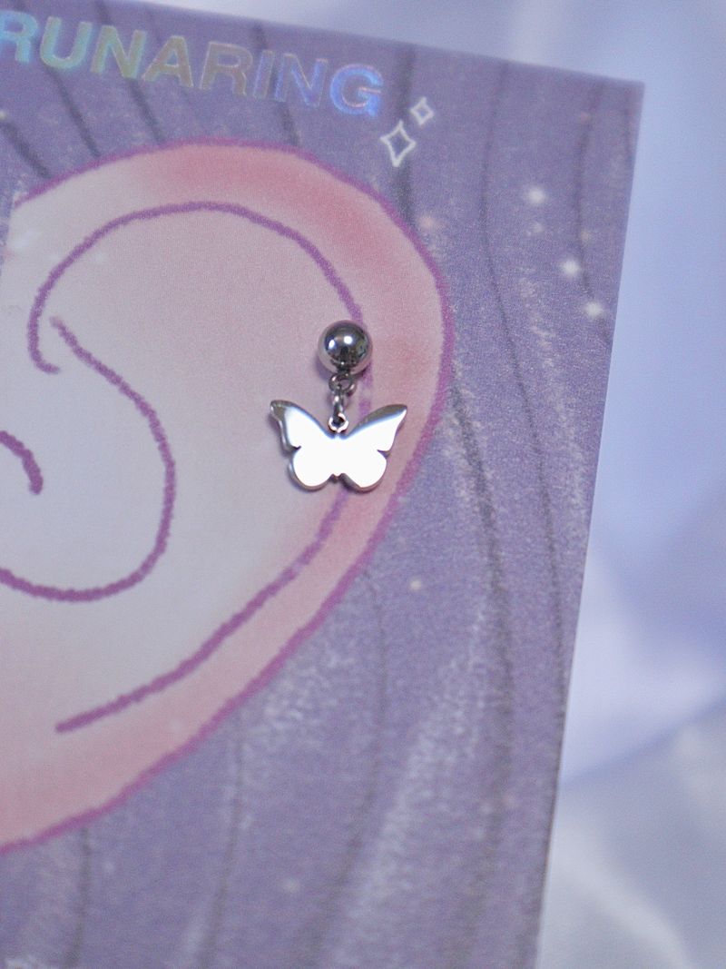 All surgical steel simple butterfly piercing
