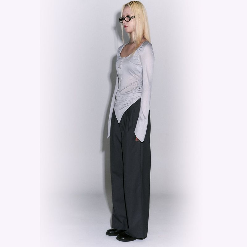 Wide-leg hook Trouser cool gray