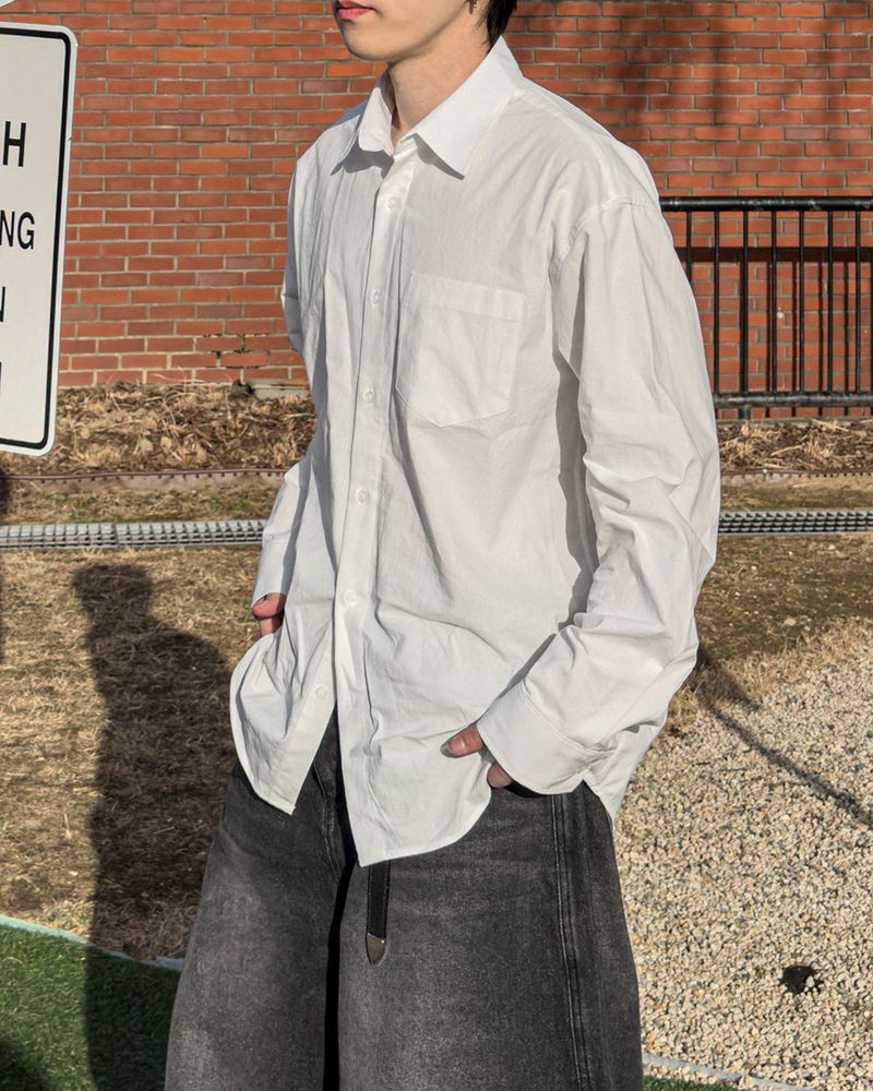Formal Cotton Washed Oversized Shirt