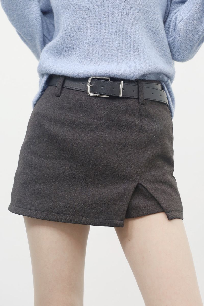 NONCODE（ノンコード）の「レアニサイドスリットウールスカート (Belt Set)（スカート）」