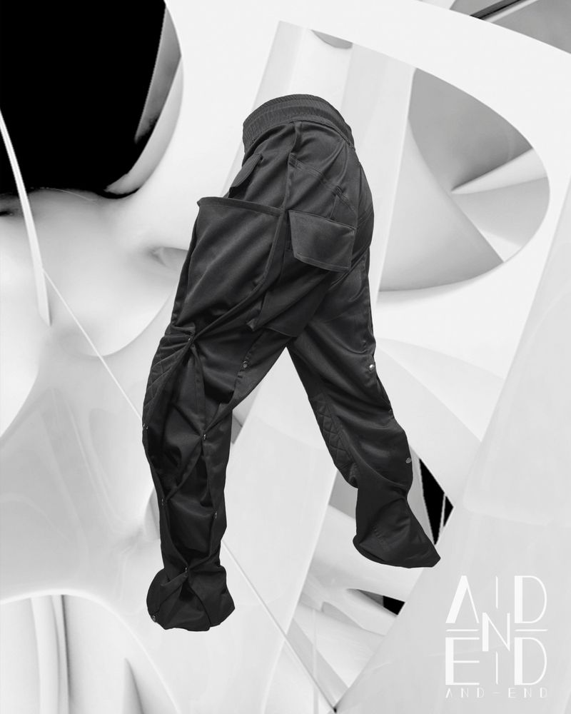 BIKER SNAP TRACK PANTS_BLACK