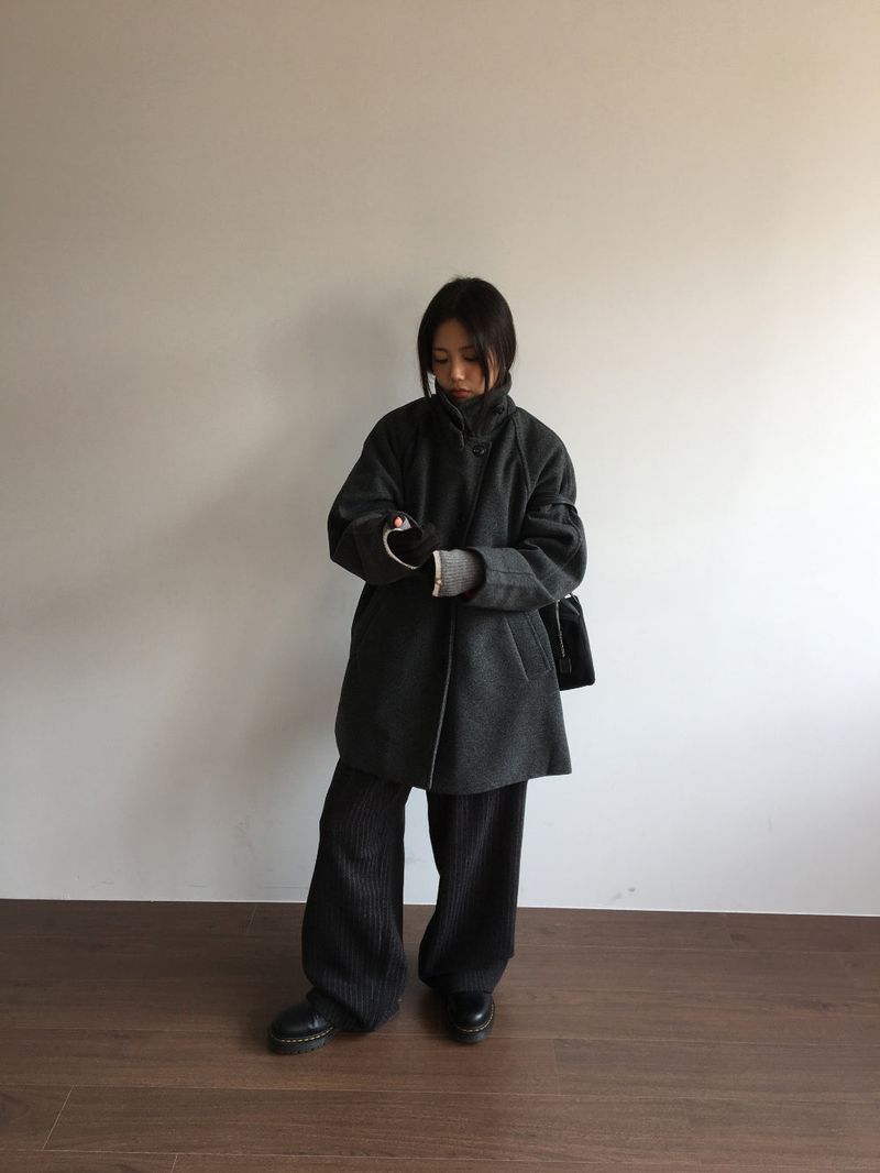 Classic High Neck Half Coat (2 Colors)