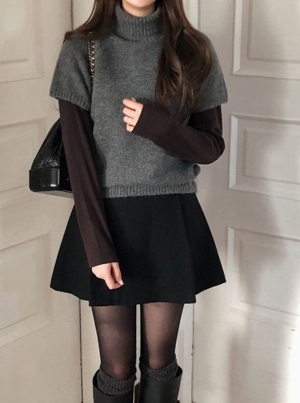 Forever Soft Turtle Neck Short Sleeve Knit (4color)