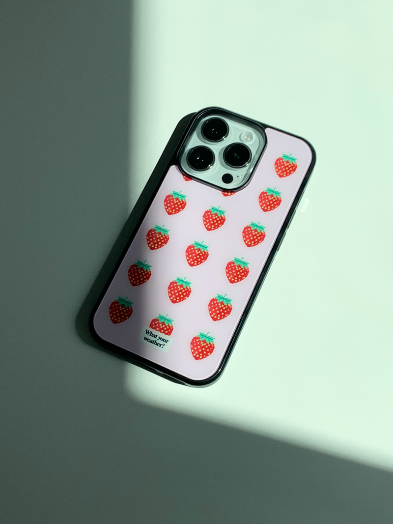 fruit tetris glass bumper case-strawberry