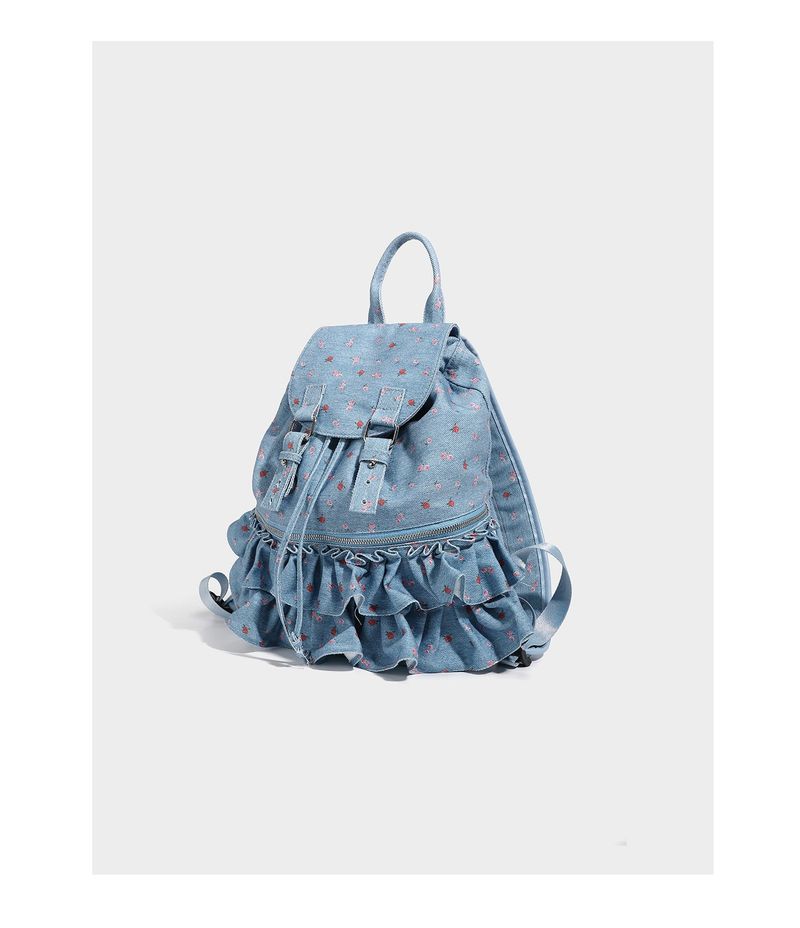 French Dot Lace Backpack - Large Capacity Schoolbag & Picnic Backpack
