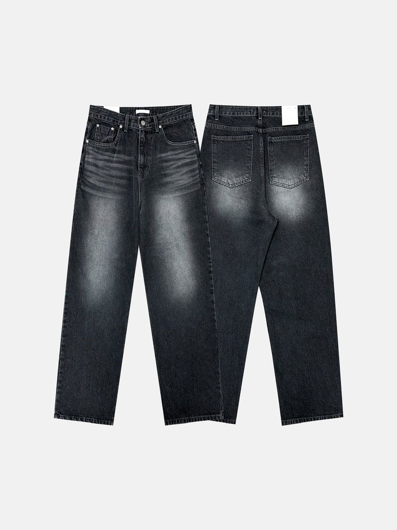 Bes black wide denim pants