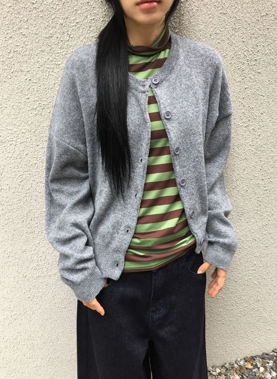 26FW★ [BAONHAUS] デール ボカシ ラウンド カーディガン