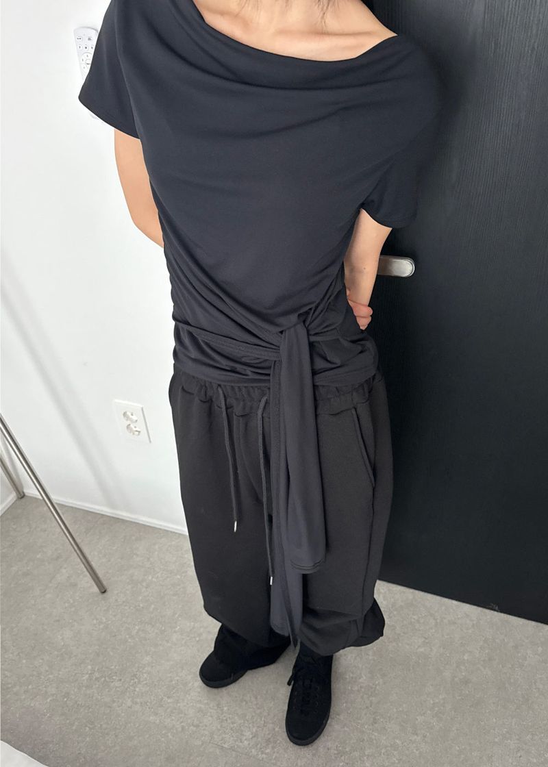 COWL DRAPE TIE TOP