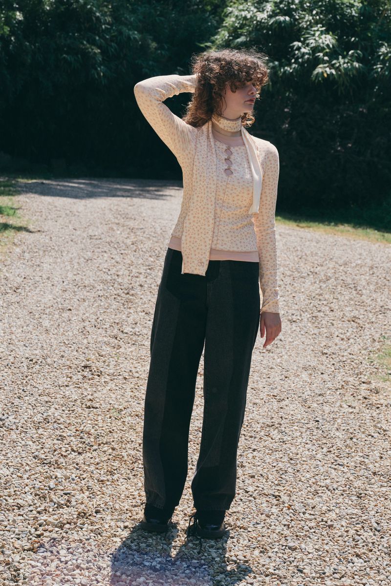 CHERRY BOHEMIAN SLIM MUFFLER [SALMON]