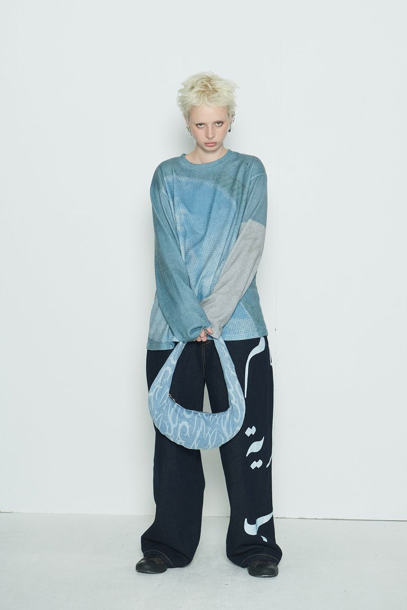 Tribal Denim Hobo Bag Light Blue