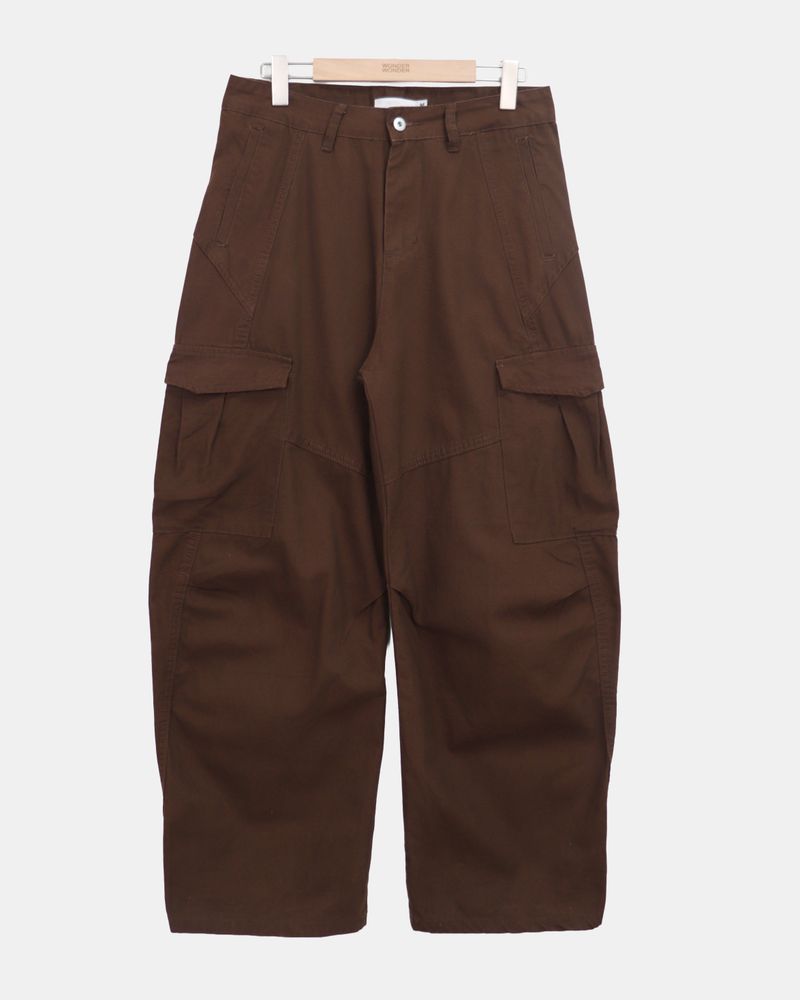 Liqu Panel Curved Wide Cargo Pants