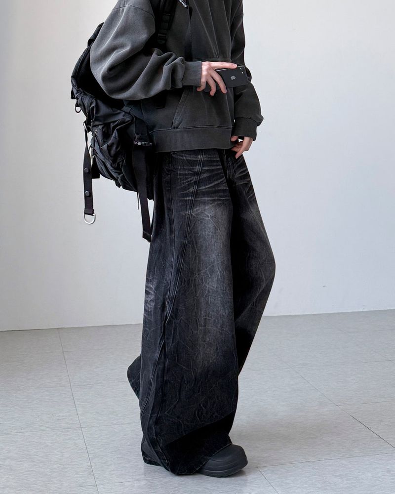 Veil Crack Wide Denim