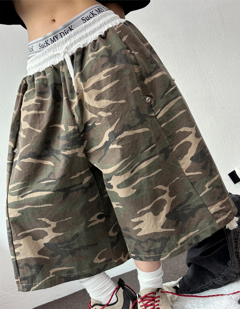 CCORTTI（コルッティ）の「COLORATION BANDING SNAP ミリタリーカモフラージュバミューダ 🍪💚🖤🍩2COLOR（パンツ）」