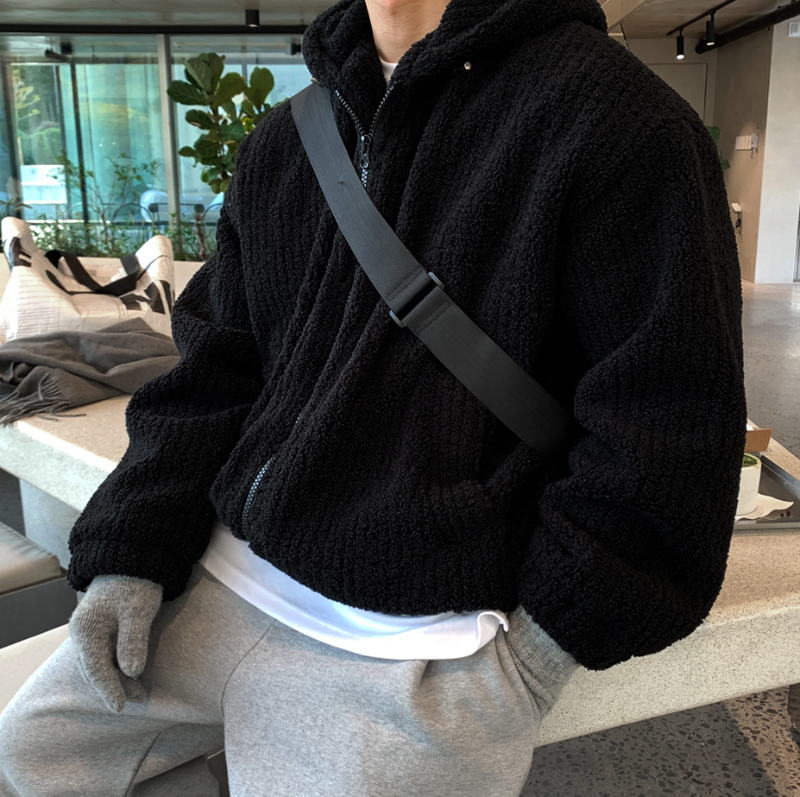 Wonderant Overfit Boucle Two-Way Padded Zip-Up