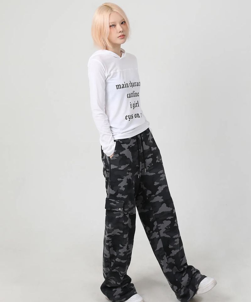 Lettering Hood Long Sleeve