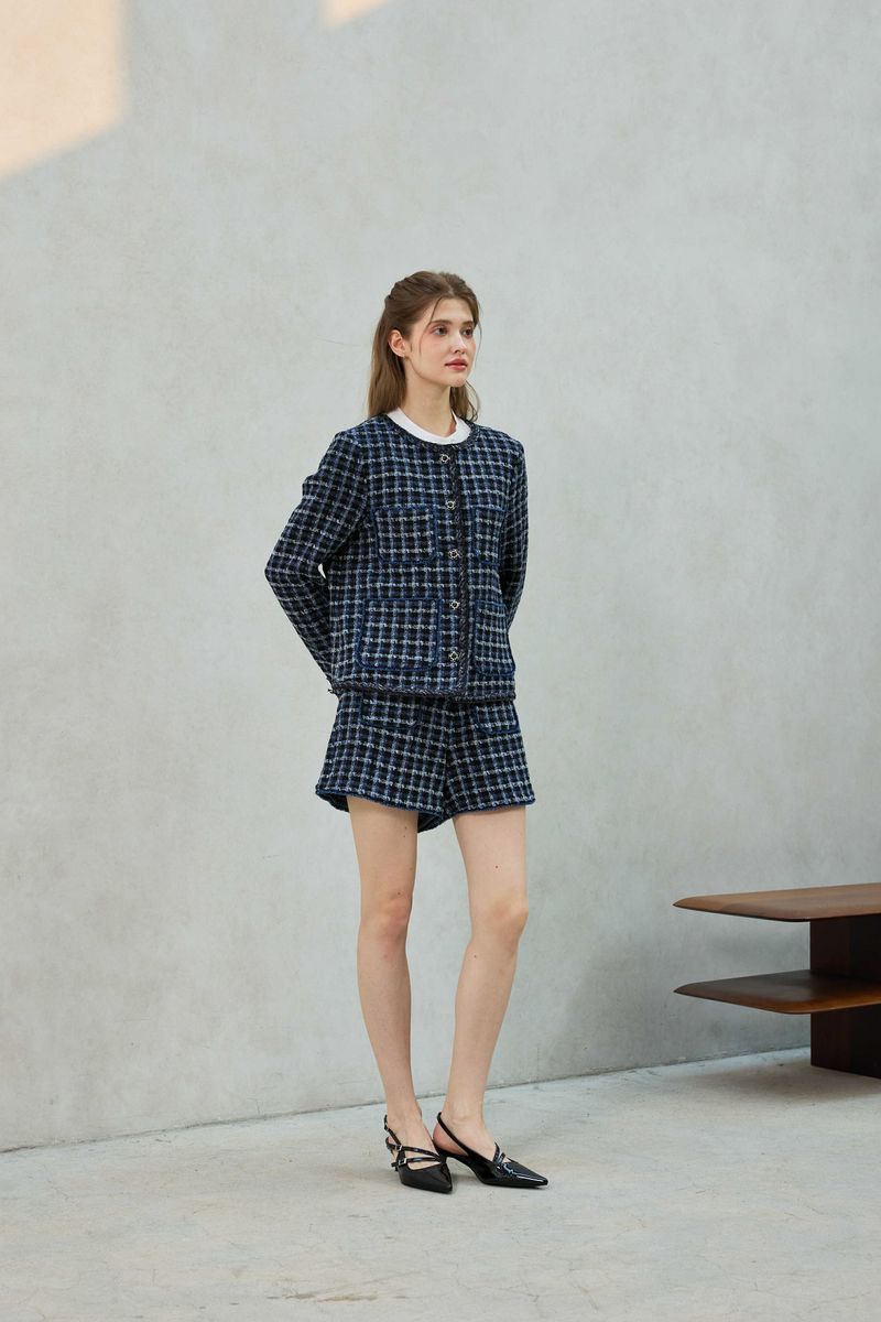 COMELY TWEED JACKET / BLACK