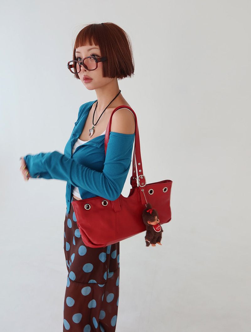 Dot Polka Dot Unbalanced Midi Skirt