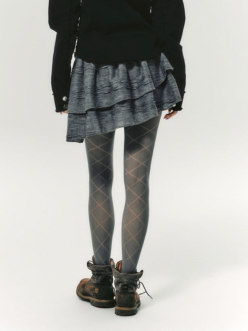 TWIST FRILL SKIRT GREY