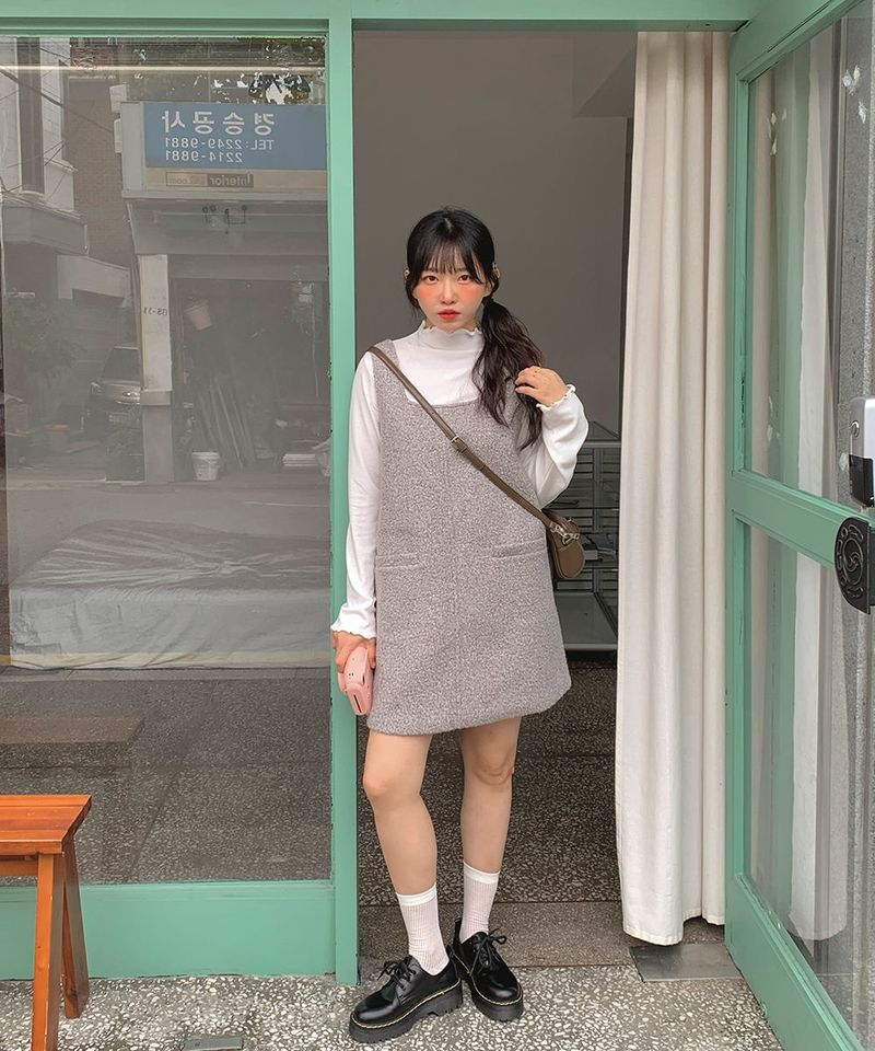 Winter Bouclé Bustier Mini Dress